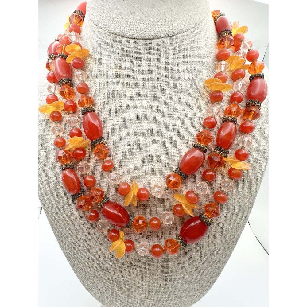 Vintage Class Crystal Beaded Long Necklace 58”